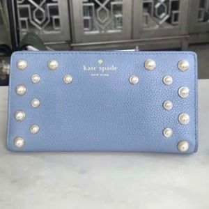 NWT Kate Spade pearl accent wallet